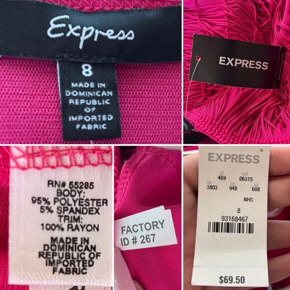 Express Fringe Mini Skirt Size 8 Pink Party Tassel Modern Cowgirl - Picture 2 of 6